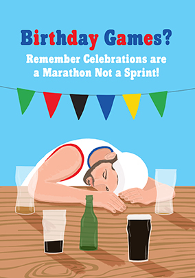 Marathon not a Sprint Olympics Birthday Card