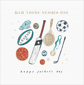 Number One Dad Happy Father's Day Square Card