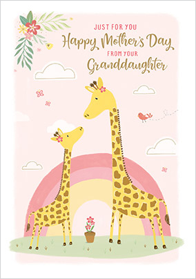 From Your Granddaughter Giraffe Mother's Day Card