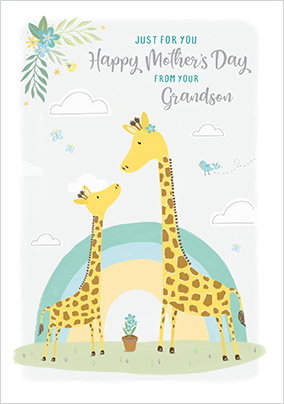 From Your Grandson Giraffe Mother's Day Card