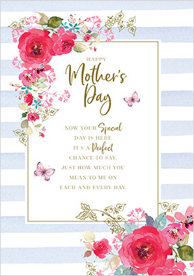 Striped Poem Mother's Day Card