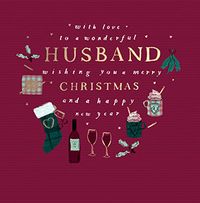 Tap to view Merry Christmas And Happy New Year Husband Square Card