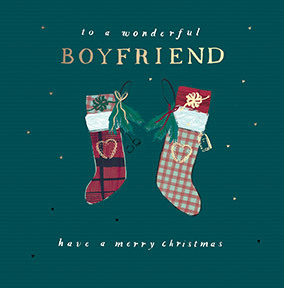 Wonderful Boyfriend Square Christmas Card