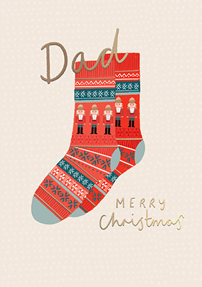 Festive Socks Dad Christmas Card