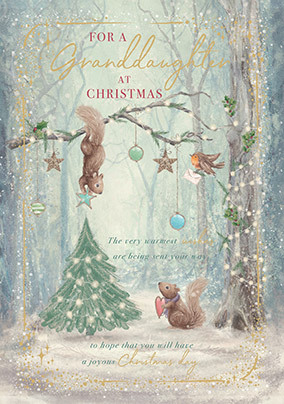 Winter Forest Granddaughter Christmas Card