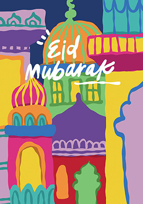 Colourful Eid Mubarak Card