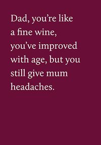 Tap to view Dad You're Like a Fine Wine Father's Day Card