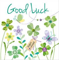 Tap to view Four Leaf Clovers Square Good Luck Card