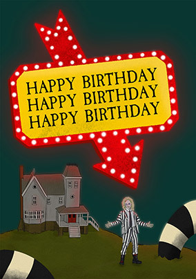 Beetlejuice Happy Birthday Card