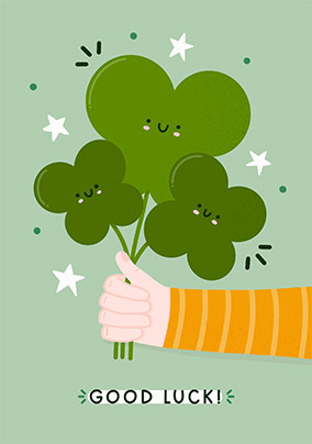 Clovers Good Luck Card