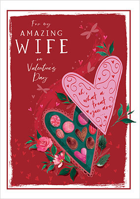 Amazing Wife Heart Chocolates Valentine's Day Card