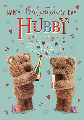 Barley Bear Hubby Valentine's Day Card