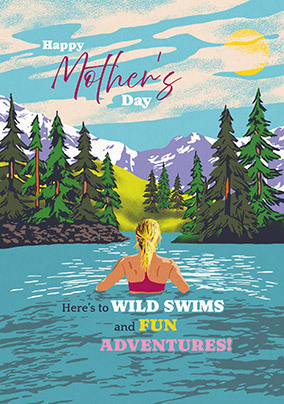 Wild Swimming Mother's Day Card