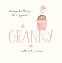 Tap to view Cute Hedgehog Happy Birthday Card for Granny