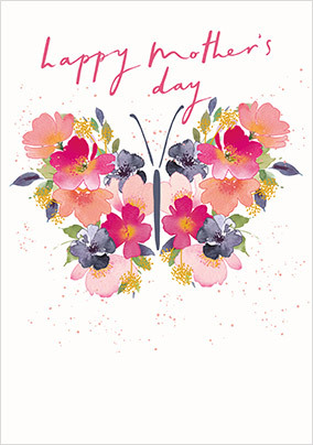 Painted Floral Butterfly Mother's Day Card