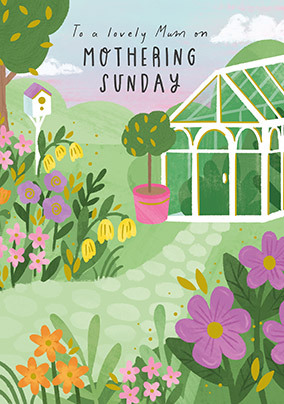 Lovely Mum on Mothering Sunday Garden Card