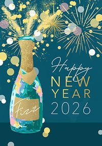 Tap to view 2026 Happy New Year Champagne Bottle Card
