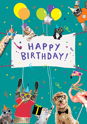 Party Animals Kids Birthday Card