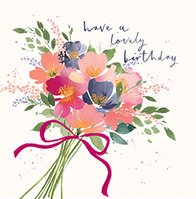 Watercolour Flower Bouquet Birthday Card