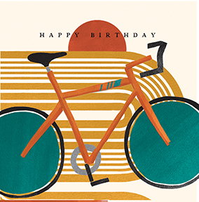 Cycling Happy Birthday Square Card