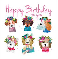 Tap to view Cute Dogs Happy Birthday to you Card