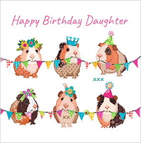 Happy Birthday Daughter Guinea Pig Card