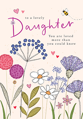 Lovely Daughter Meadow Flowers Birthday Card