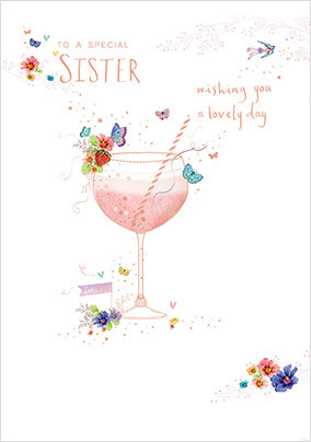 Special Sister Cocktail Birthday Card