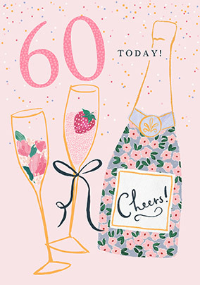 Champagne 60th Birthday Card