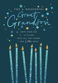 Tap to view Wonderful Great Grandson Candles Card