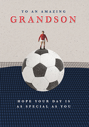 Amazing Grandson Football Birthday Card