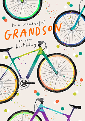 Wonderful Grandson Cycling Birthday Card