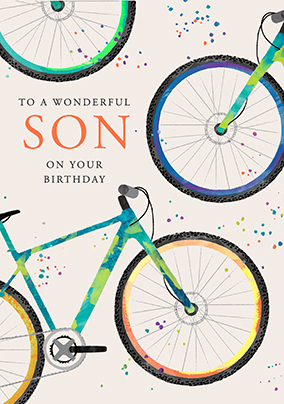 Wonderful Son Cycling Birthday Card