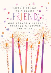 Tap to view Lovely Friend Sparklers Birthday Card