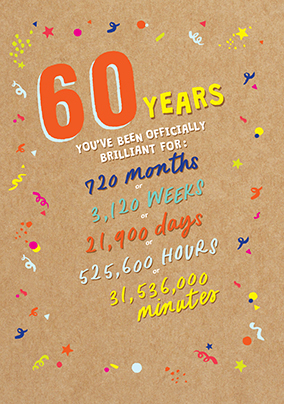 Officially Brilliant for 60 Years Birthday Card