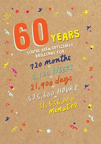 Tap to view Officially Brilliant for 60 Years Birthday Card