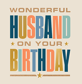 Wonderful Husband Square Birthday Card