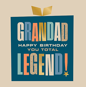 You Total Legend Grandad Square Birthday Card