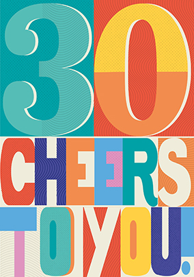 Cheers To You 30th Birthday Card