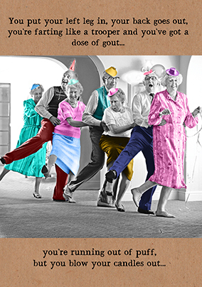 Old Age Hokey Pokey Birthday Card