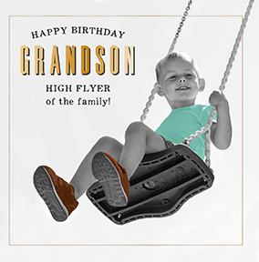 High Flyer Grandson Square Birthday Card