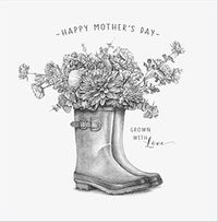 Tap to view Wellies Bouquet Square Mother's Day Card