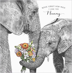 Mummy Elephant Square Mother's Day Card