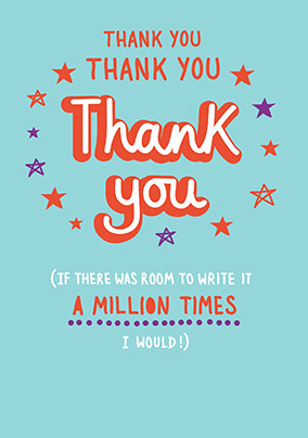 A Million Times Thank You Teacher Card