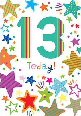 13 Today Star Birthday Card