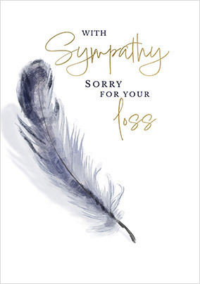 With Sympathy Feather Card