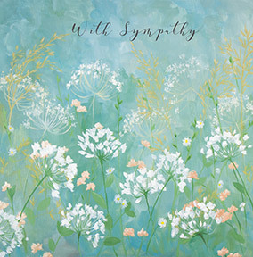 Painted Wildflowers Square Sympathy Card