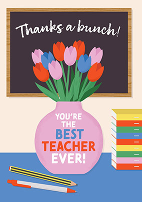Tulips Thank You Teacher Card