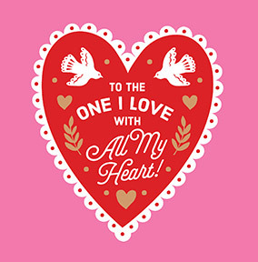 Folk Motif One I Love Square Valentine's Day Cards