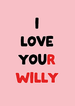 I Love Your Willy Valentine's Day Card